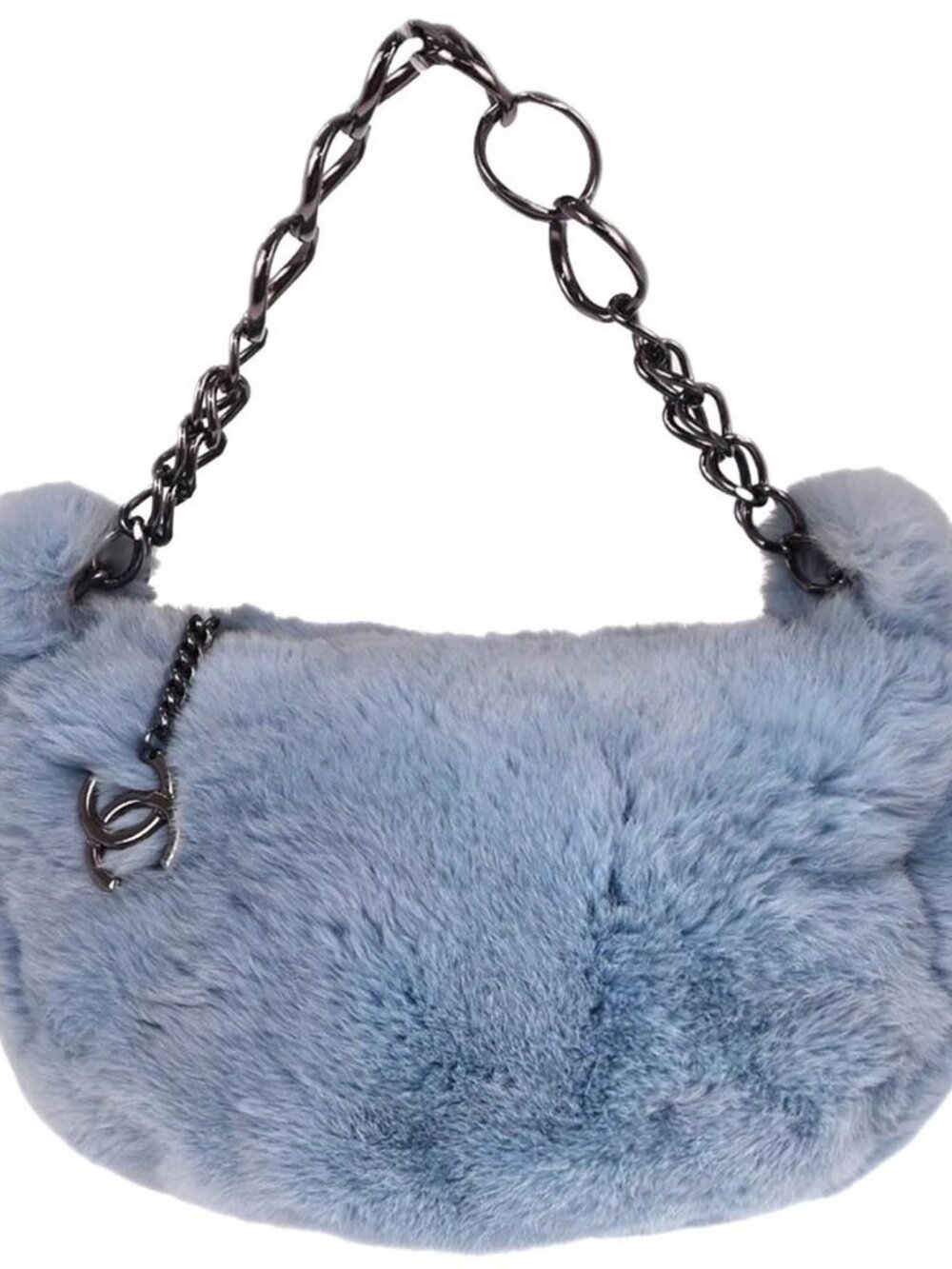 Chanel Blue Lapin Fur Handbag